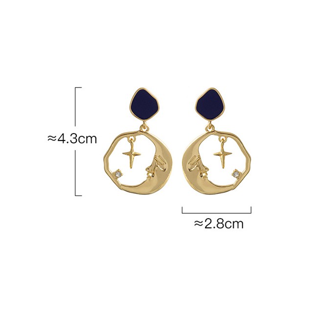 LRC Anting Tusuk Fashion Golden S925 Silver Stud Earrings D91433
