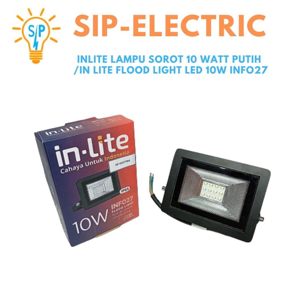 Inlite Lampu Sorot 10 Watt Putih / In Lite Flood Light Led 10W Inf 027