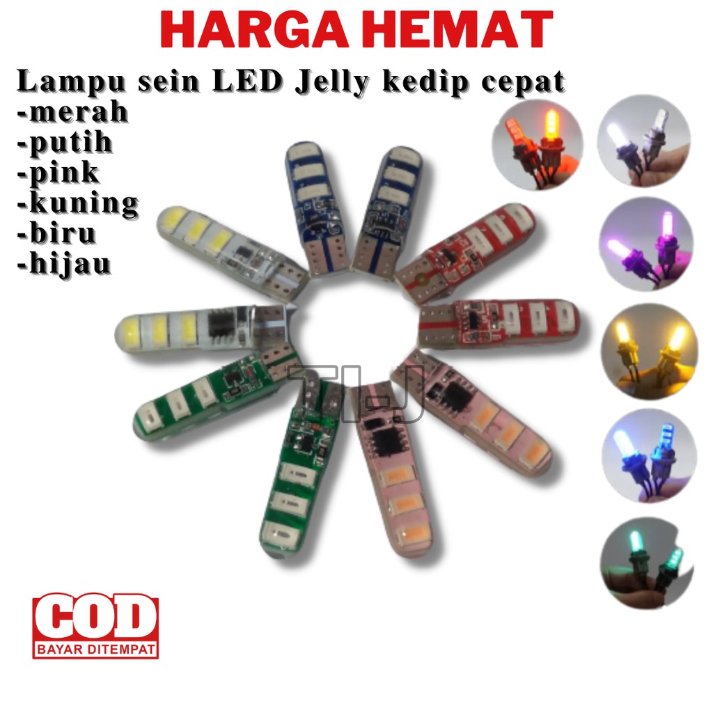 2pcs Lampu sen motor kedip/Lampu sein Jelly led kedip warna Merah,Biru,Pink,Kuning,Hijau