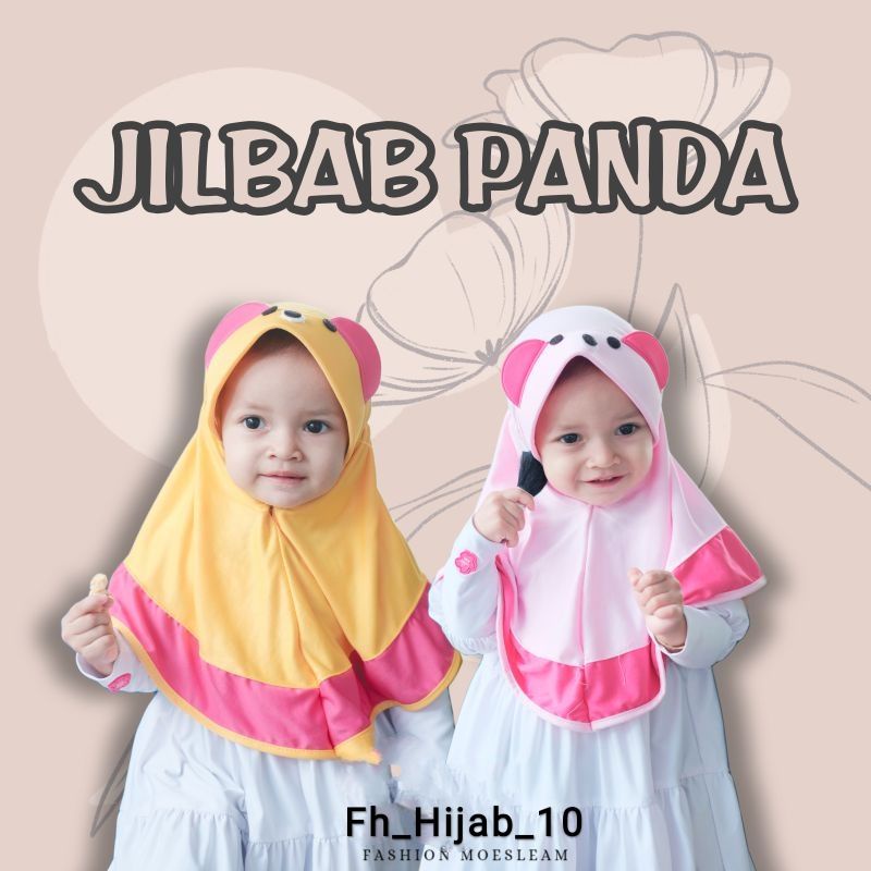 Jilbab Panda Anak Bayi Usia 0-3 Tahun Premium | Hijab Tk Baby Perempuan Newborn Lucu Kerudung Sekolah Lembut Sd  Terbaru