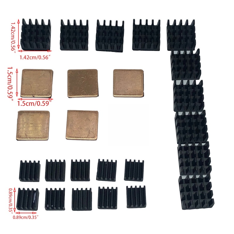 Btsg 26PCS Kit Heatsink Dengan Tape Perekat Konduktif, Pendingin Heat Sink Aluminium