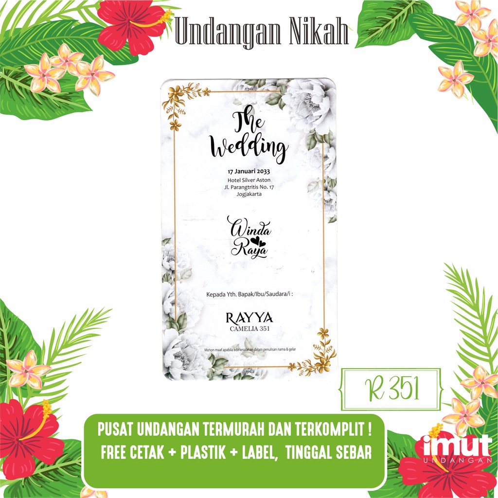 Blangko Undangan Pernikahan Murah Rayya 351