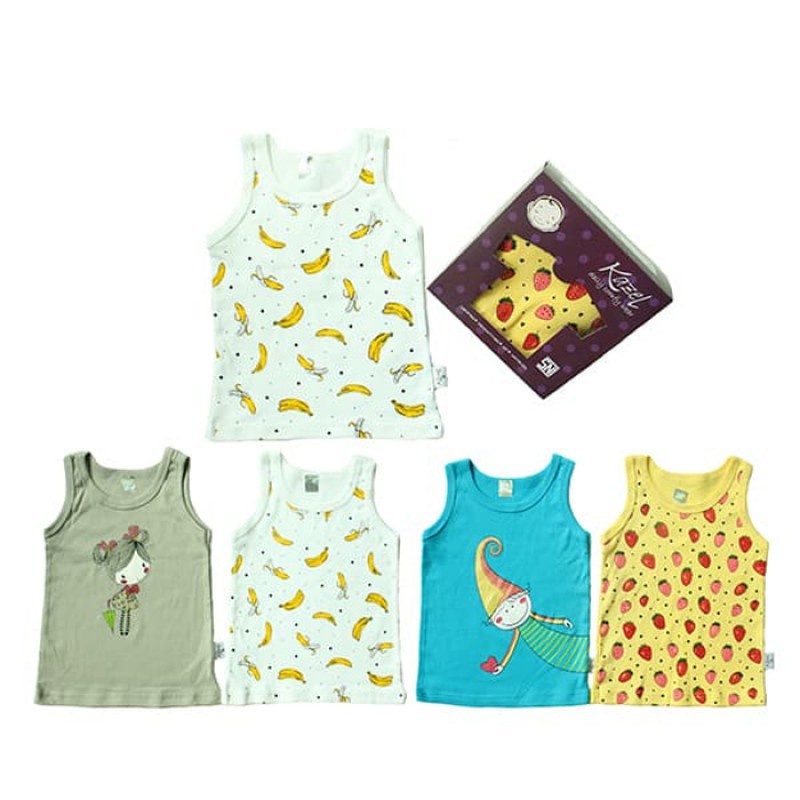 Kazel Singlet Bayi 4 Pack - Banana