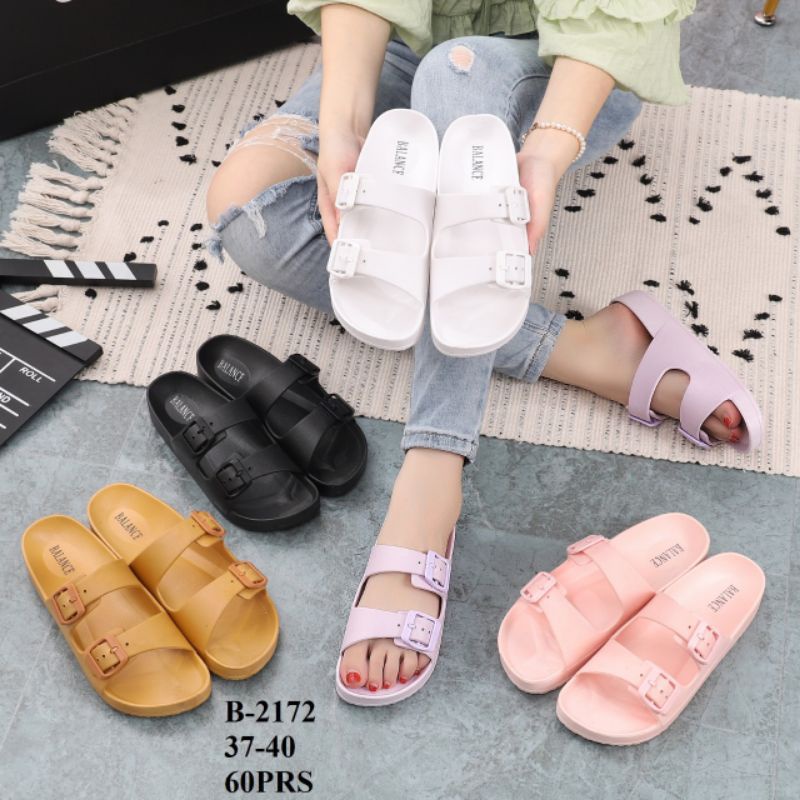 Sandal Slop Wanita Jelly Import Birken Strip 2172 BALANCE