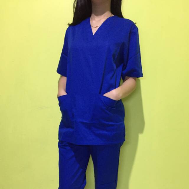 BAJU OK lengan pendek /OKA/Perawat Bidan Bisa dan dokter, Bordir Leher