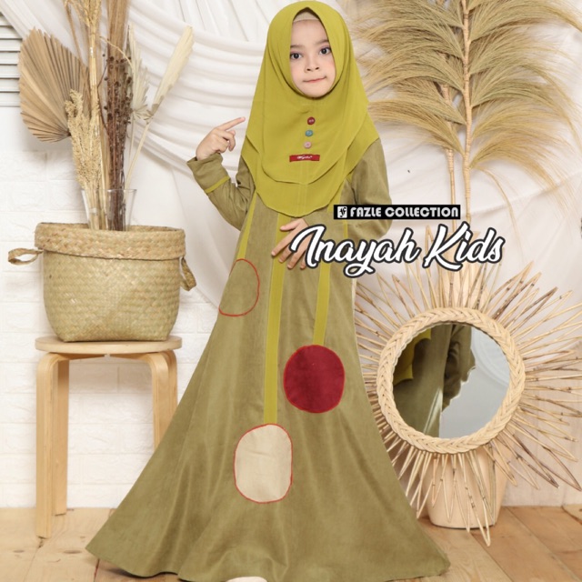 Gamis Anak Inayah Kids Set Ori Fazle Collection