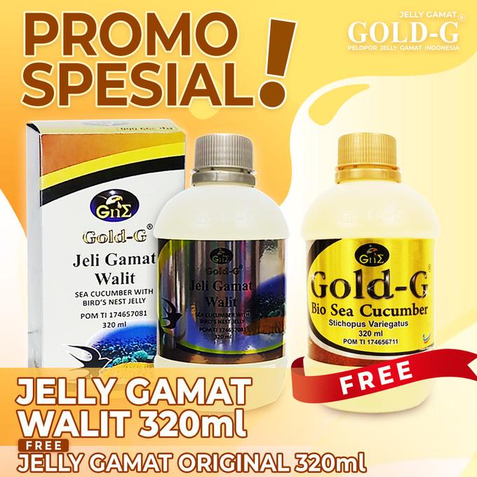 PROMO Jelly Jely Gamat Gold G Walit Dengan Ekstrak sarang burung Walet 320ml Asli