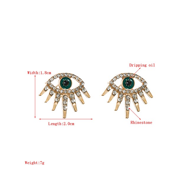 LRC Anting Tusuk Fashion Blue Alloy Diamond Eye P81976