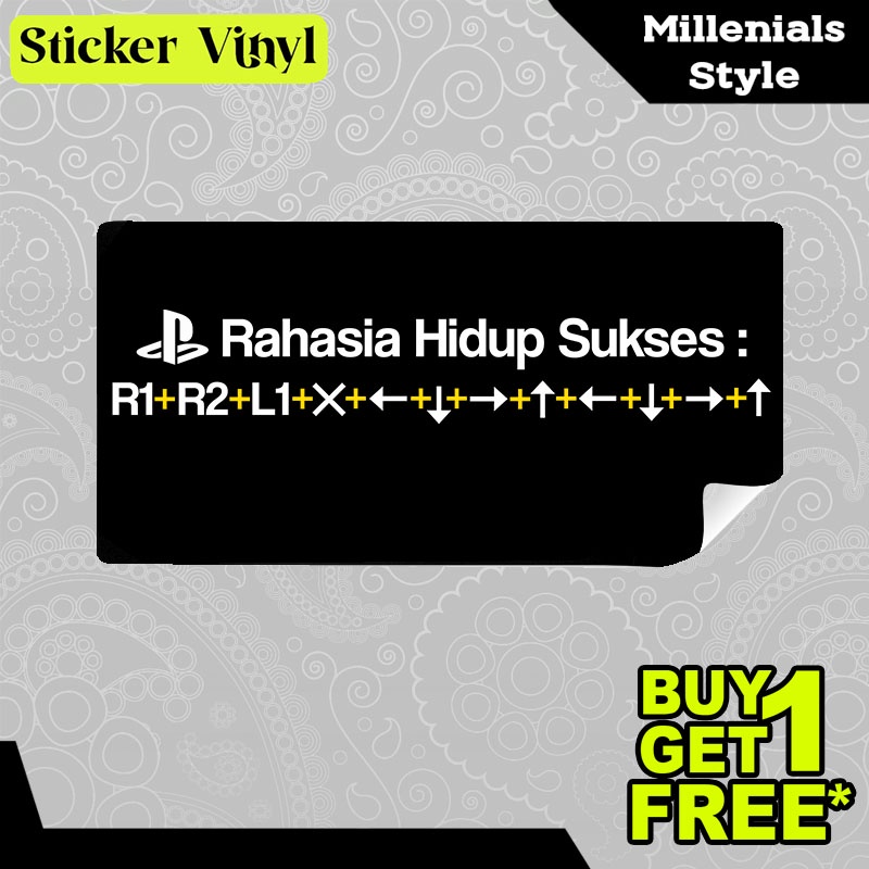 

Stiker Sticker Rahasia Hidup Sukses Playstation GTA San Andreas Tulisan Kalimat Gaul dan Kekinian Aesthetic Bahan Vinyl Satuan Anti Air