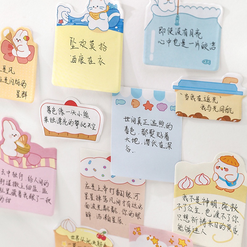 80 Sheets INS Creative Cartoon Story Series Sticky Notes Set Student Handbook Deco Tearable Note Paper Set