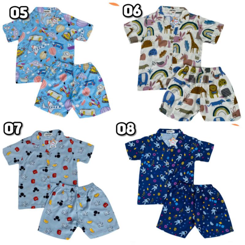 Setelan Pajamas Rayon size 1 - 9thn Starkids Bahan Rayon Premium. Playset Rayon Anak Kanza Starkids. Setelan Rayon anak 1 - 9 thn