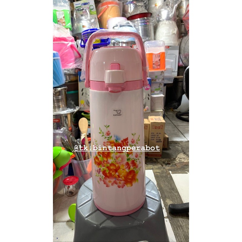 Termos Air Panas Pencet / Pompa 2.5 Liter Elephant / Termos Wadah Air Panas / Termos Dispenser Air