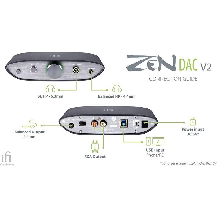 Hi Res DAC AMP Ifi Zen DAC2 MQA Decoder Desktop DAC Amp Balance 4.4mm