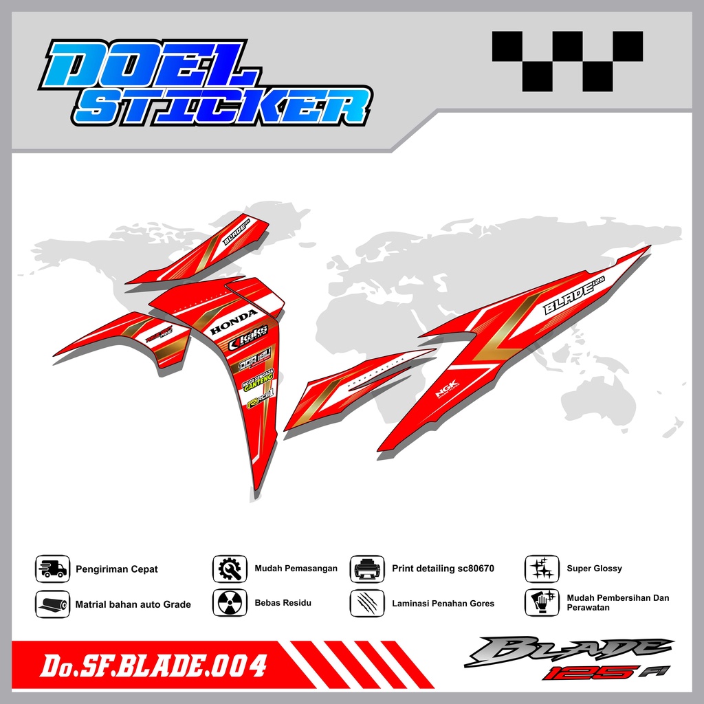 STICKER STRIPING BLADE NEW 125 - STICKER STRIPING LIST VARIASI HOLOGRAM , CROME BLADE NEW 125 DOEL 004