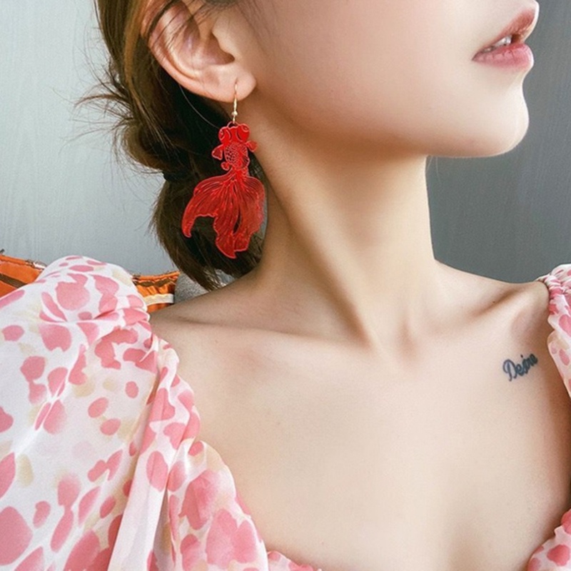 Anting Liontin Ikan Koi Model Hollow Out