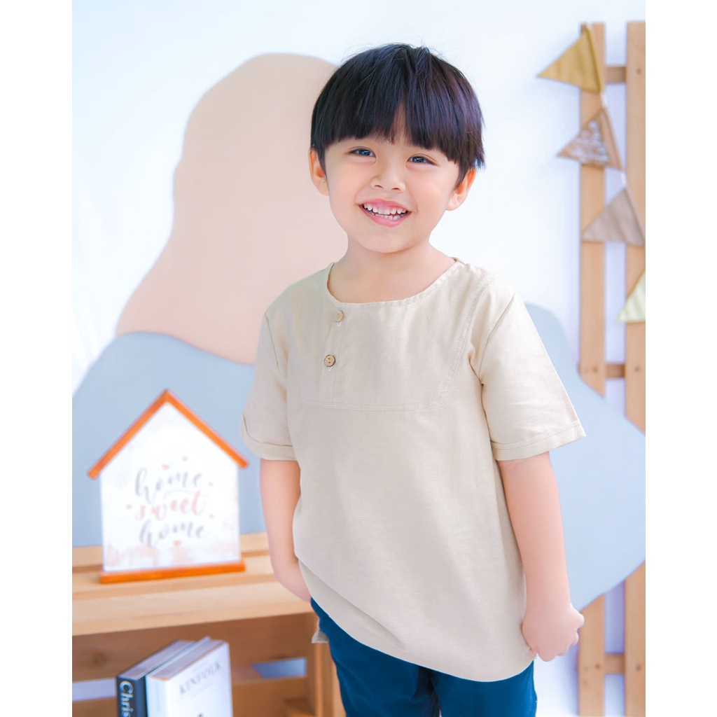 Koko Anak Noah Original Lucuna Linen Super Premium Koko Anak Laki-laki