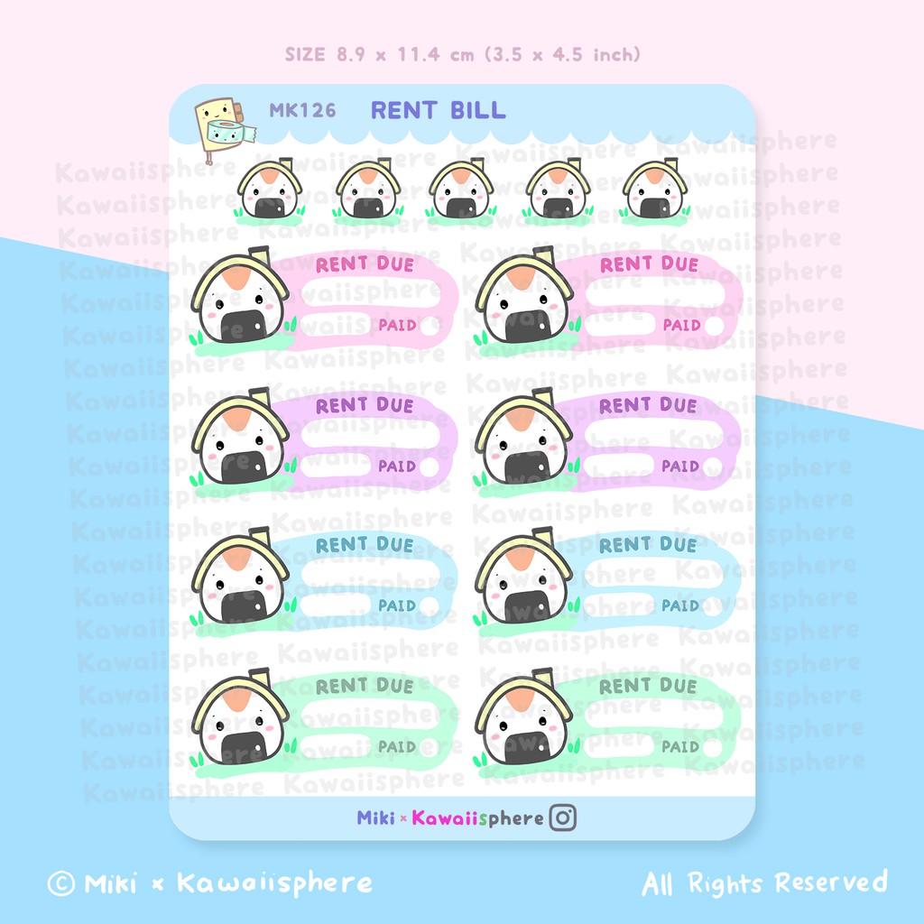 

House Rent Due | Planner Journal Sticker Bill Due