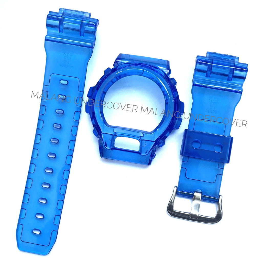 BEZEL STRAP BNB CASIO GSHOCK G SHOCK DW 6900 JELLY CLEAR BIRU BLUE DW 8030 DW 6600 DW 8030