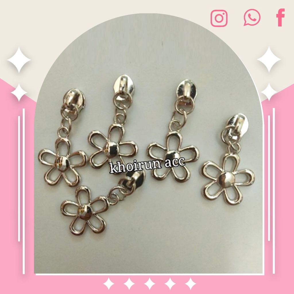 RJ8 Kepala rits bunga nikel(12 pcs)