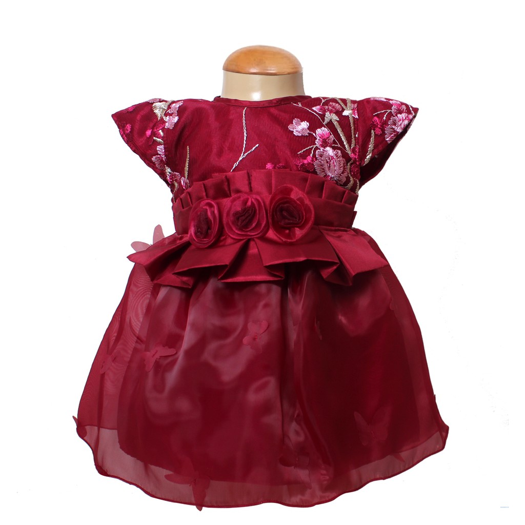 Dress Kids Jeni ABU/Pakaian Anak Modern/Baju Anak  Bayi Brukat Organza/Baju Pesta Anak Realpict/ Brukat