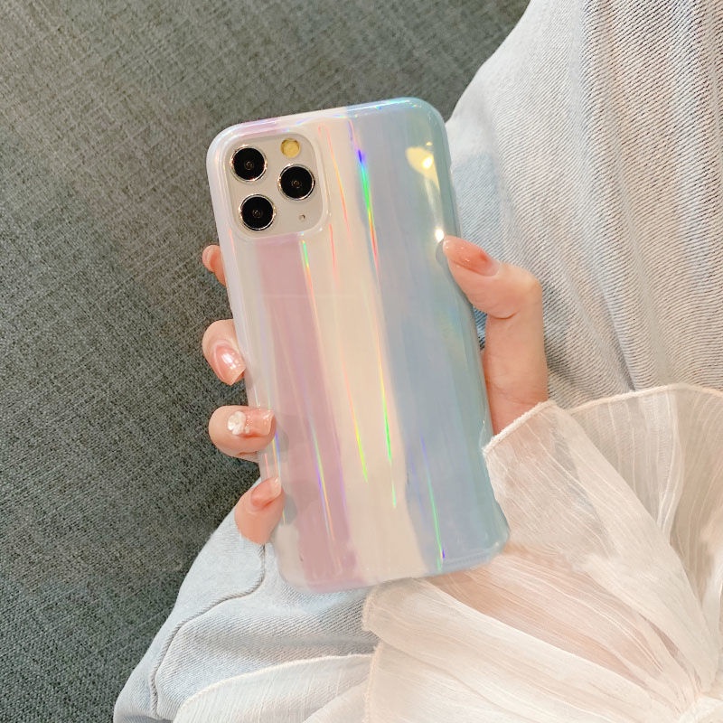 Soft Case Silikon Anti Jatuh Warna Pelangi Untuk Iphone 7 8 Plus X Xs Xr Xs Max 12 11 Pro 11 Pro Max