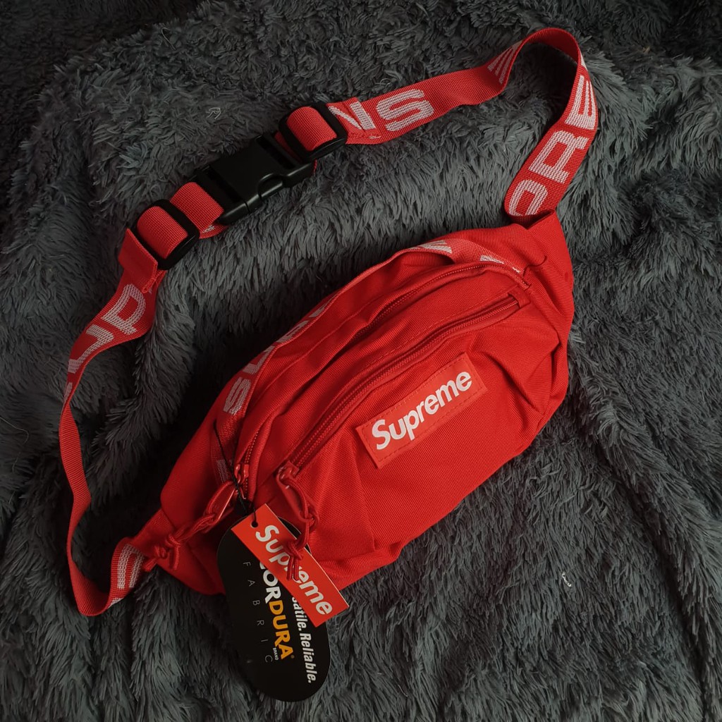 Tas Waistbag Supreme Merah SS18 Limited Edition Fullprint