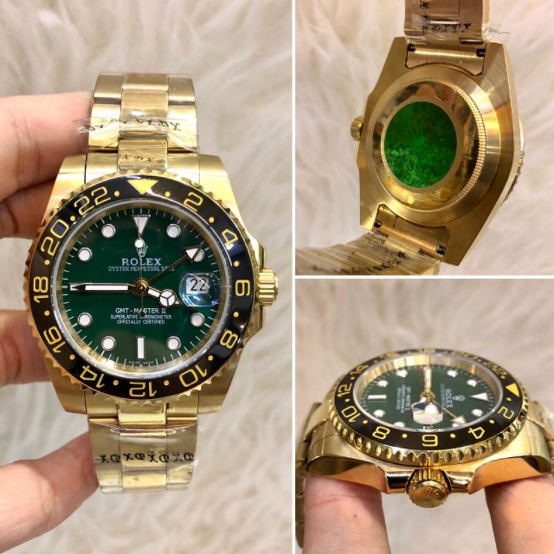 JAM TANGAN ROLEX GMT AUTOMATIC RANTAI GOLD PLUS BOX ORIGINAL