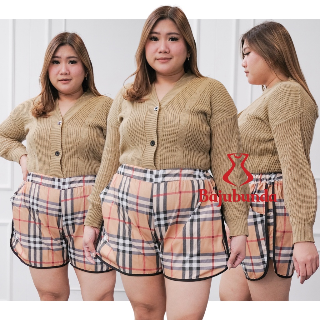 HOTPANTS JUMBO BIG SIZE WANITA KOTAK CELANA PENDEK HP KOTAK