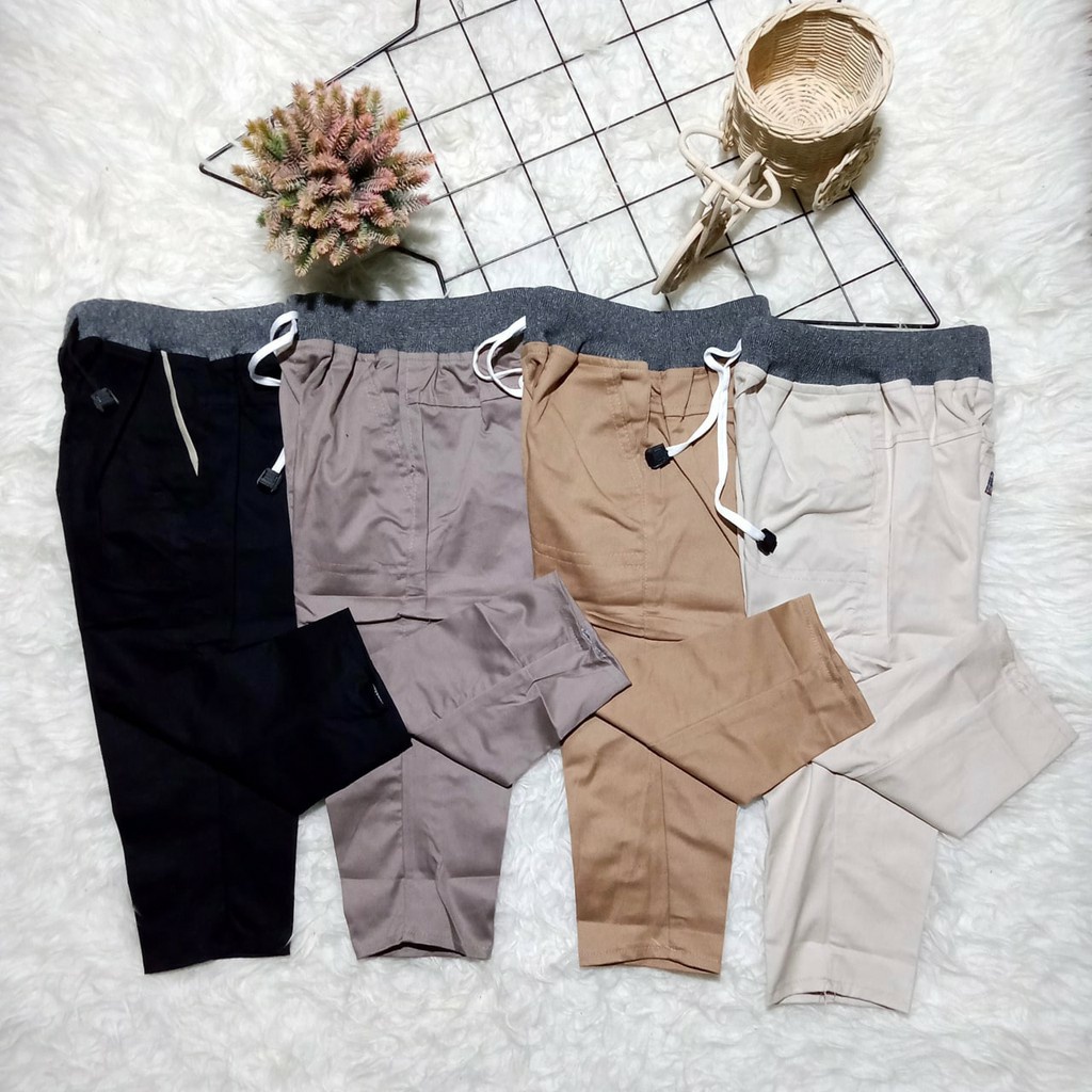 Celana Chino Chinos Cino Panjang Anak Laki Laki Cowo Cowok Pinggang Karet Bahan Melar 2 10  Tahun