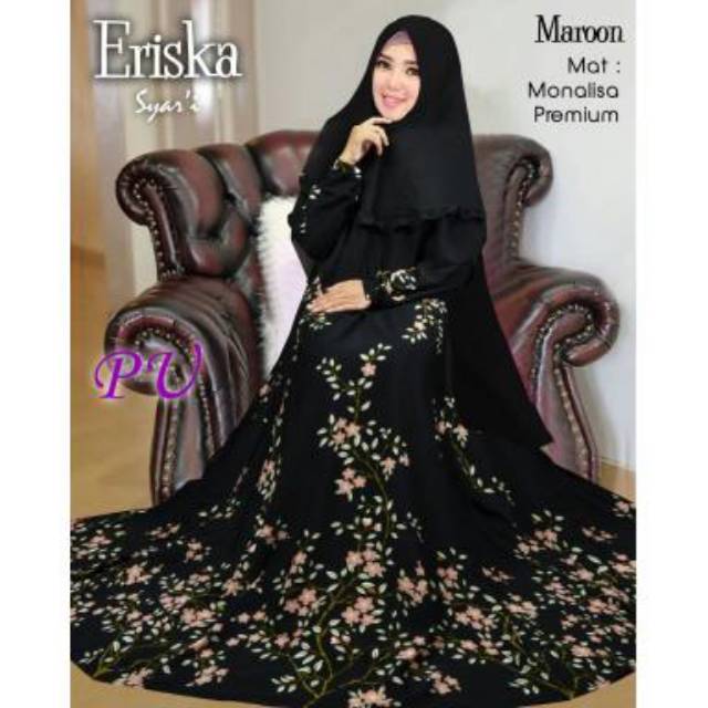 GAMIS ERISKA JUMBO ORI PU - MAXI DRESS MUSLIM SIZE JUMBO - MAXI BUSUI MONALISA PREMIUM