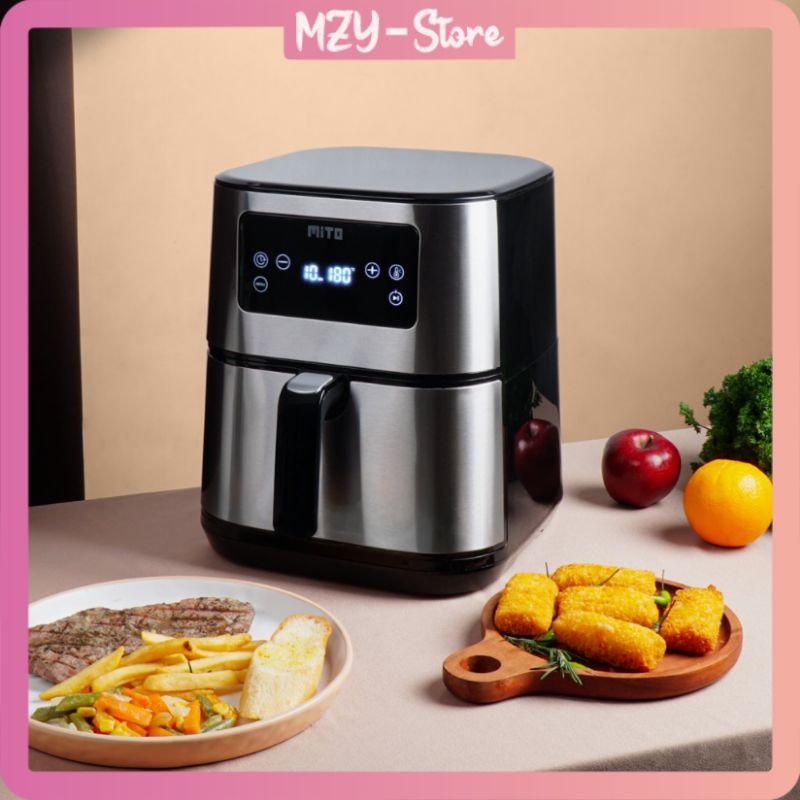 Mito Grande AF10 Air Fryer Digifry AF 10 Touch Screen Low Watt Air Prayer Alat Penggorengan Masak Tanpa Minyak Kapasitas 6 Liter - Original Garansi Resmi (FREE Food Tong)