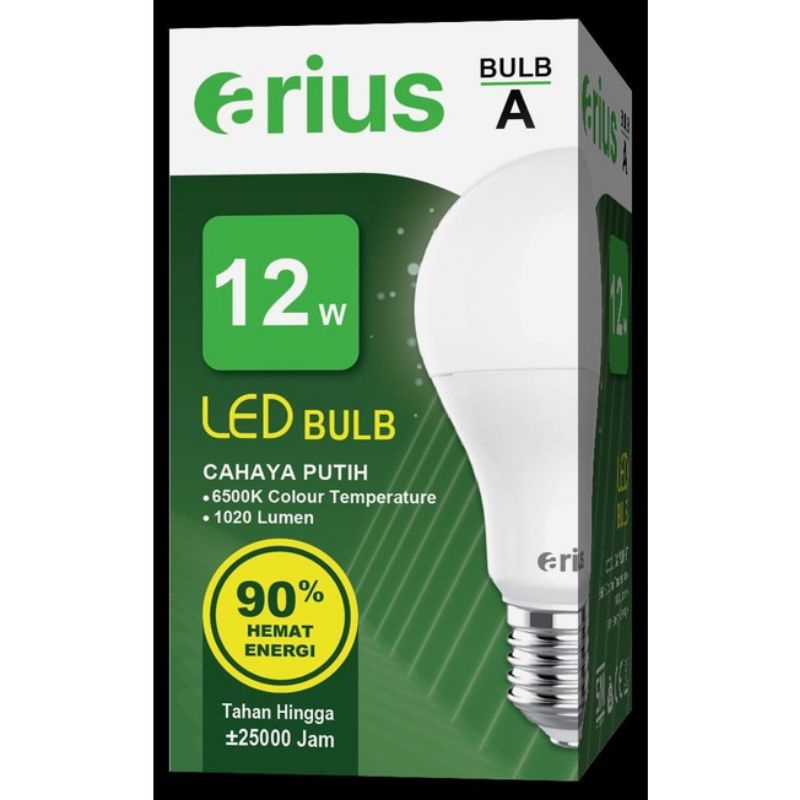 Arius Lampu LED Bulb Terang Hemat Energi/ Bohlam Bergaransi LED Arius 12Watt 3 Free 1