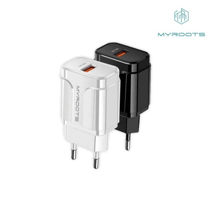 Batok Adaptor Charger MYROOTS MR-C16 1 Usb Quick Charger 3.0 18W Smart IC Auto ID Fast Charging