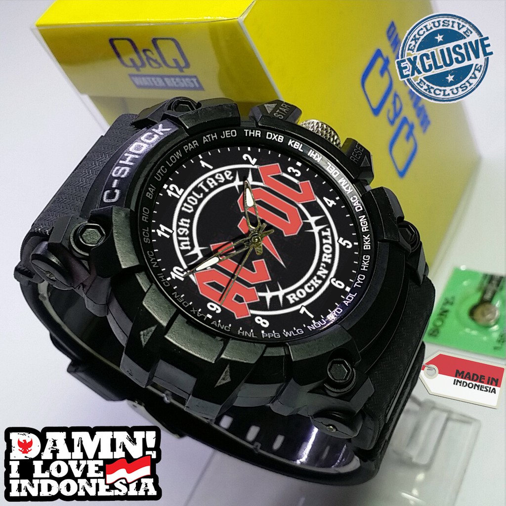 (EXCLUSIVE ) JAM TANGAN ACDC WATER RESIST FREE BOX DAN BATREI - NO.18