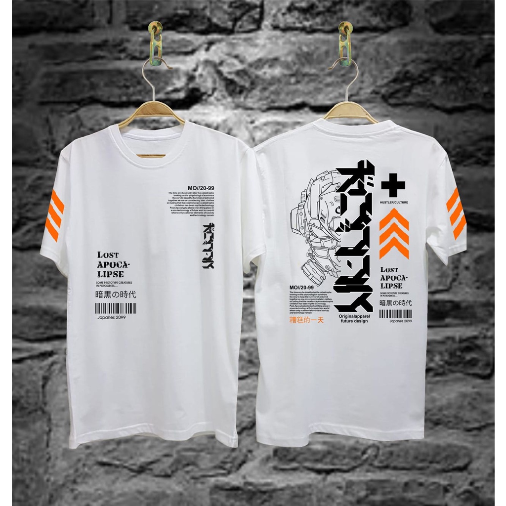 Kaos Tshirt Pria Terbaru Samurai Jepang Robot Warna Hitam Distro Lengan Pendek Motif Sablon Bergambar Keren