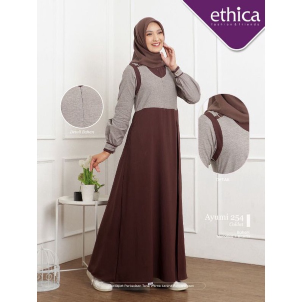 COD Gamis Ayumi 254 Coklat Ethica