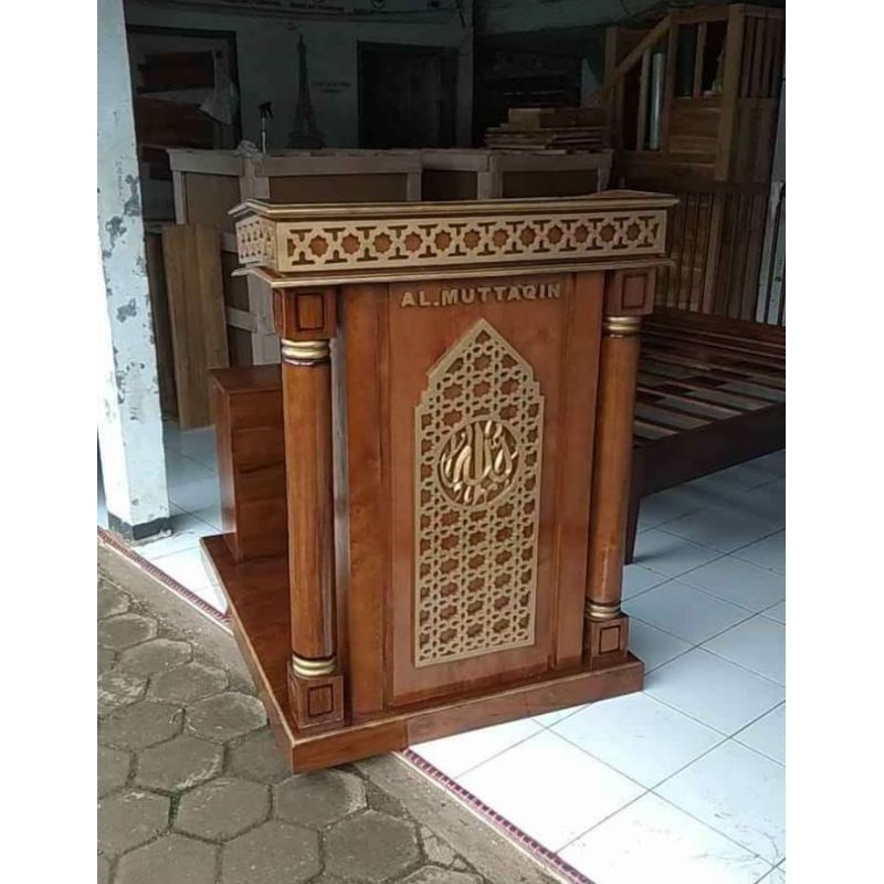 mimbar masjid modern kayu jati mimbar podium jati pilihan