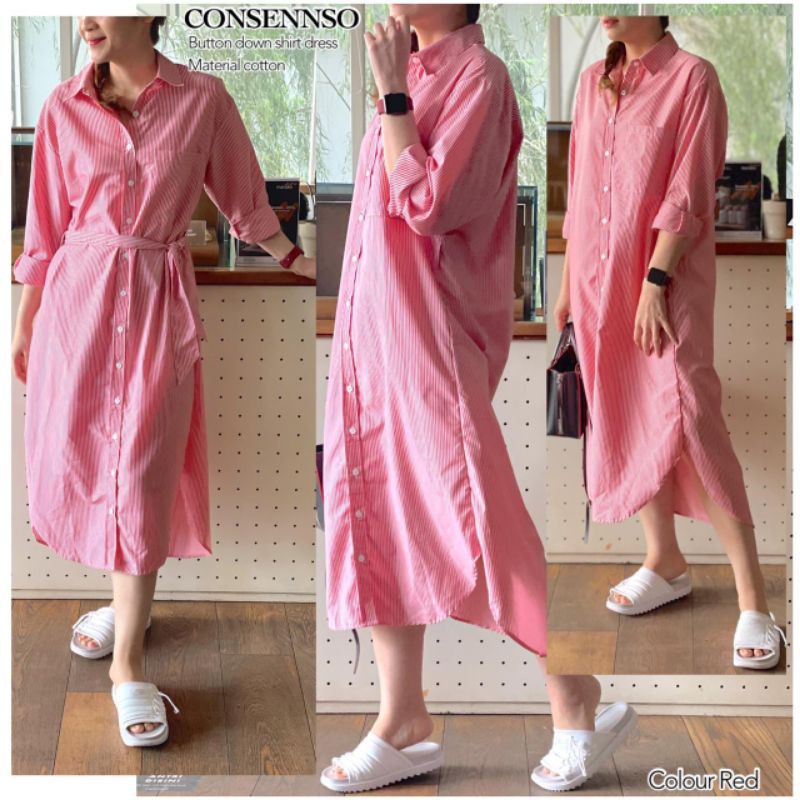 CONSENSO button down shirt dress