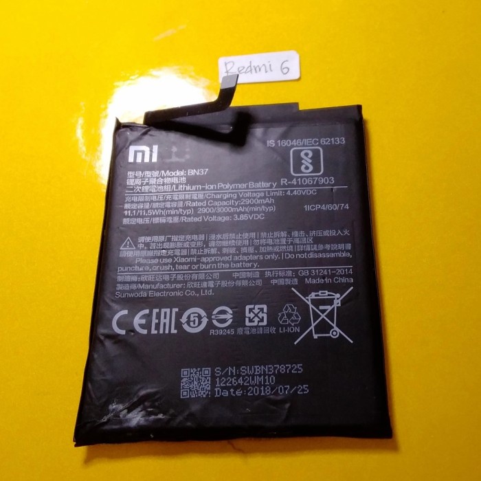 Batre Redmi 6,6A Ori copotan