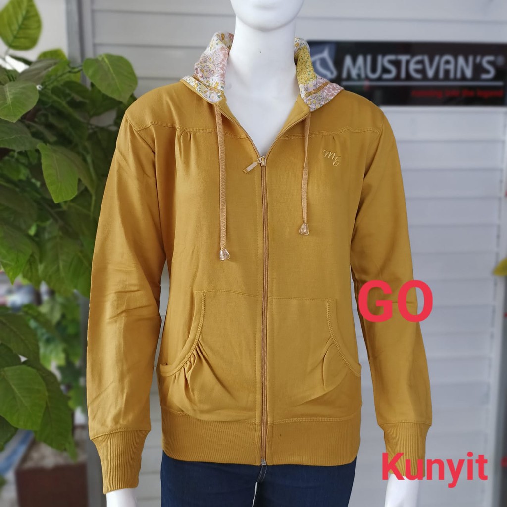 gof MUSTEVANS JAKET WANITA Sweater Polos Katun Jaket Cewek Casual