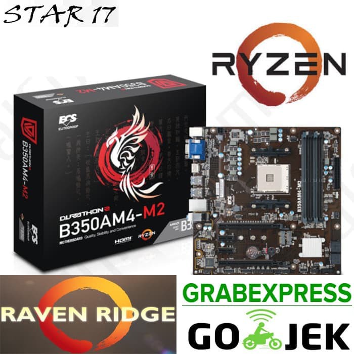 Bagus MOTHERBOARD ECS B350AM4   M2 AMD AM4 Ryzen RAVEN RIDGE DDR4 RESMI 5 TH Berkualitas