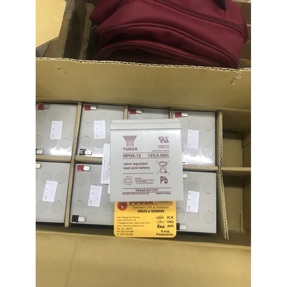 Aki Baterai Kering Yuasa 12V 5Ah Yuasa Battery NPH5-12 12V 5Ah )
