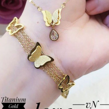 Titanium Set Kalung dan Gelang Wanita GL727