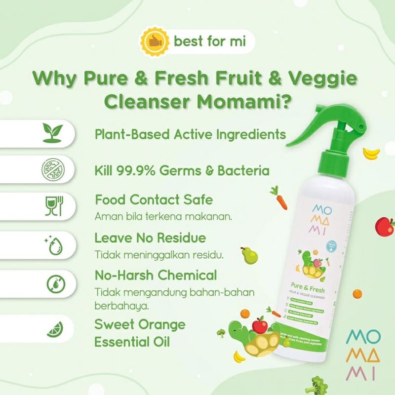 Momami Fruit &amp; Veggie Cleanser 300ml (126776) - Pembersih Sayur Dan Buah