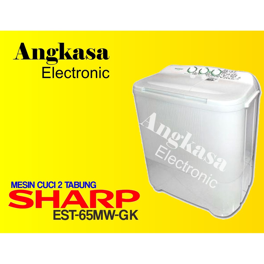 Terlaris Mesin Cuci Sharp 6.5 Kg - EST65MW-GK / EST65MW/ ES T65MW / 2 Tabung