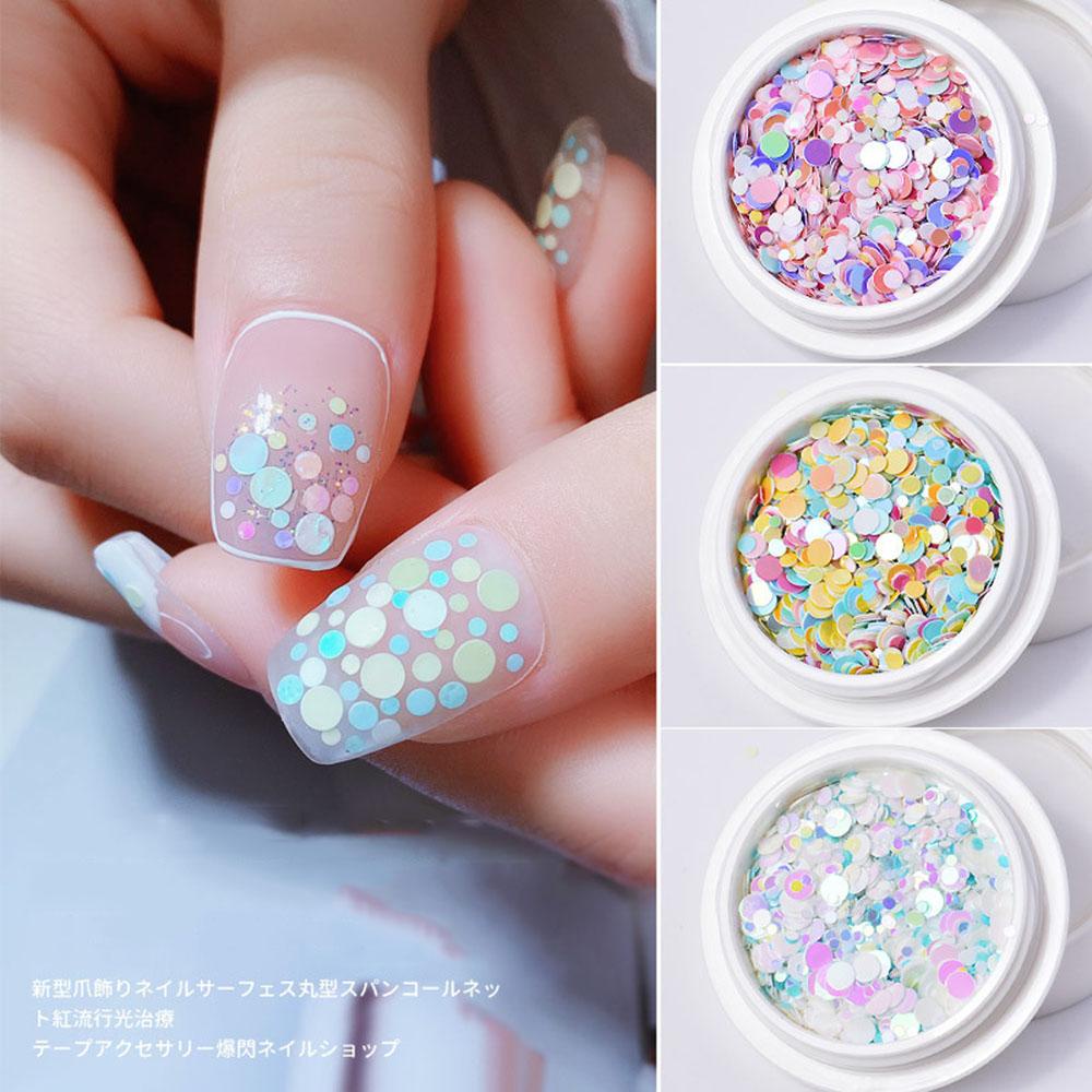 Rebuy Nail Art Bulat Sequin Charm Symphony Shines DIY Dekorasi Nail Art