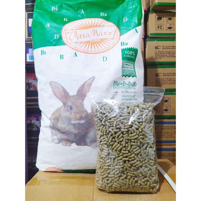 Makanan Kelinci Vittamaxx Rabbit Kemasan 1KG Repack / Vitamax Rabbit Kemasan 1kg