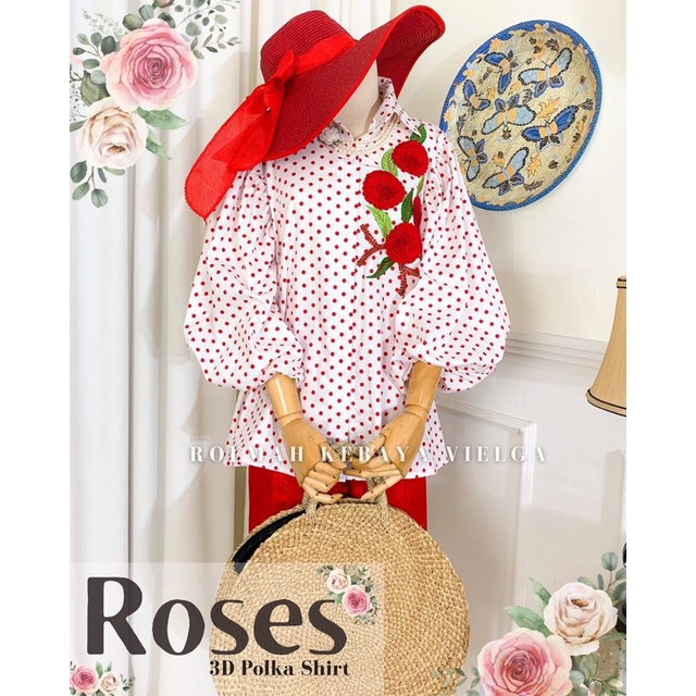 Roses 3D Polka Shirt View by Vielga