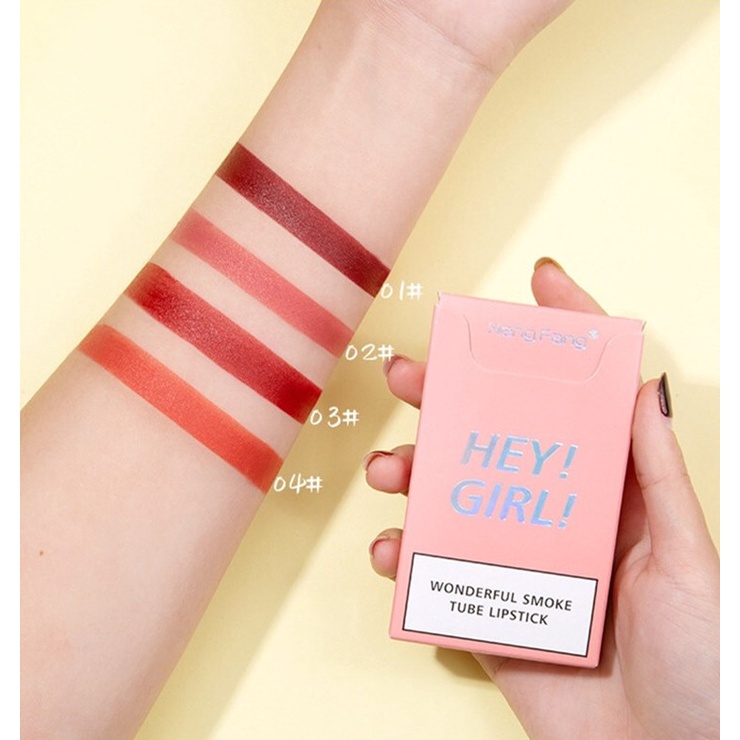 SHINE STAR - HENGFANG HEY GIRL LIPSTIK KOREA MATTE 1BOX ISI 4PCS