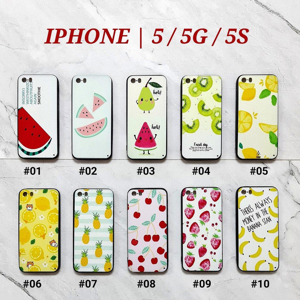 [ BUY 1 GET 1 FREE ] FFE - IPHONE 5 5G 5S 6 PLUS 7 PLUS 8 PLUS X XS | FRUIT Soft Hard Case Emboss UV Glossy